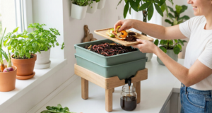 Lire la suite à propos de l’article Lombricomposteur d&rsquo;appartement , votre engrais bio