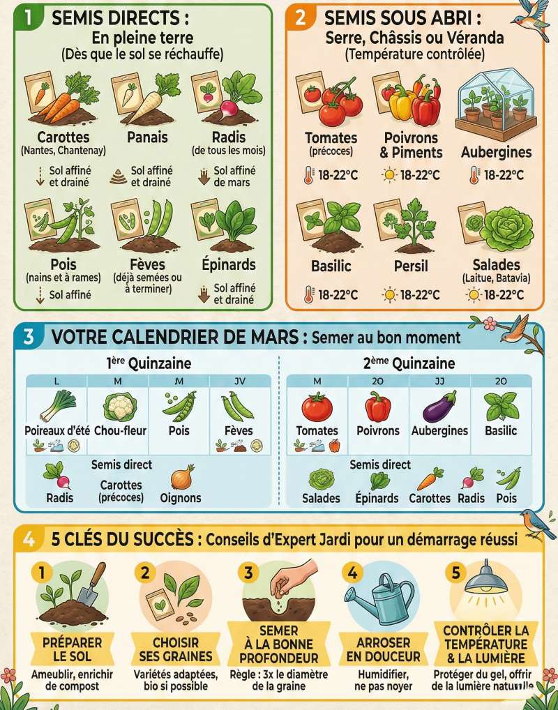 You are currently viewing Semis de mars au potager : guide complet