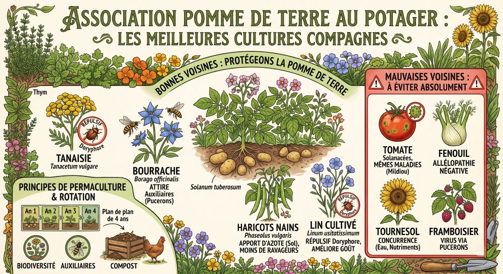 You are currently viewing Les meilleures associations de culture avec la pomme de terre
