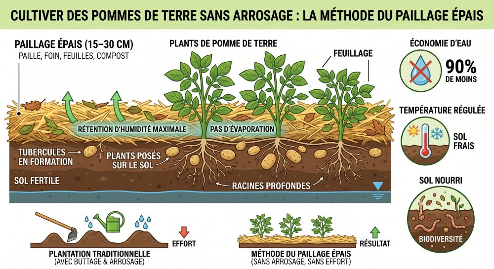 You are currently viewing Peut-on planter des pommes de terre sans arroser ? Méthodes et résultats