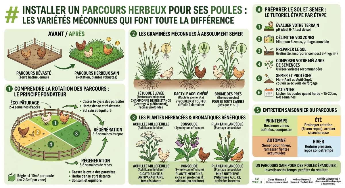 You are currently viewing Installer un parcours herbeux pour ses poules