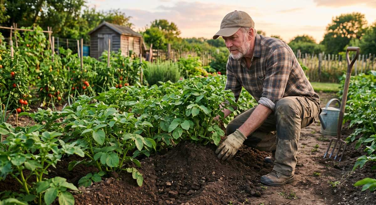 ne pas recouvrir le feuillage pendant butter les pommes de terre