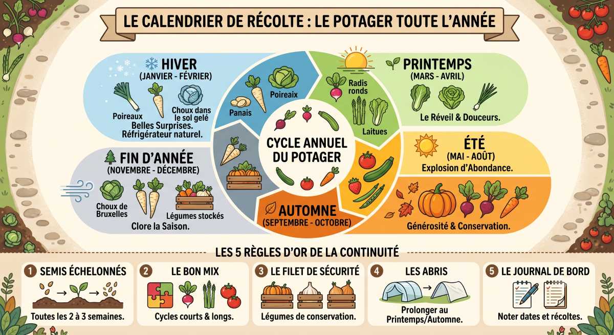 You are currently viewing Calendrier de récolte au potager : que récolter chaque mois de l&rsquo;année
