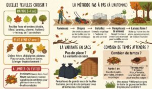 Lire la suite à propos de l’article Terreau de feuilles mortes : méthode simple et délais réels